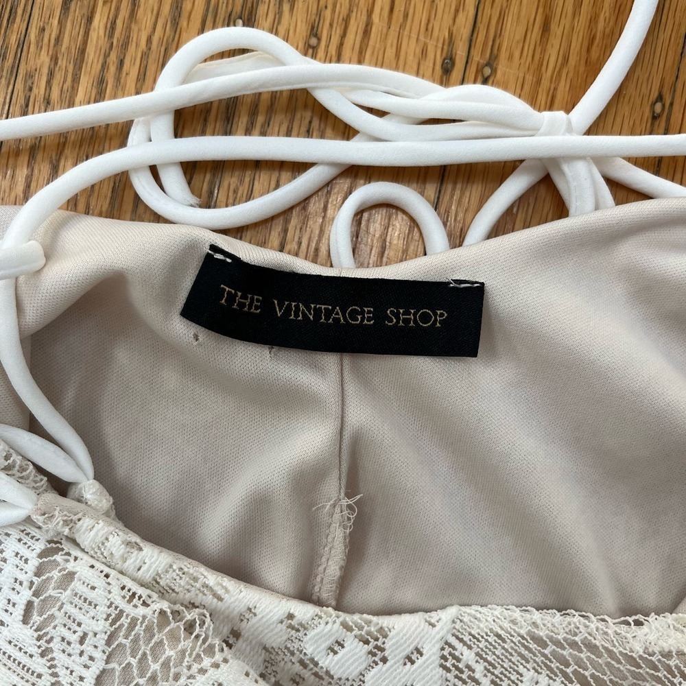 The Vintage Shop Dress Womens Medium White Lace Romantic Coquette Fairy Feminine - Picture 7 of 11